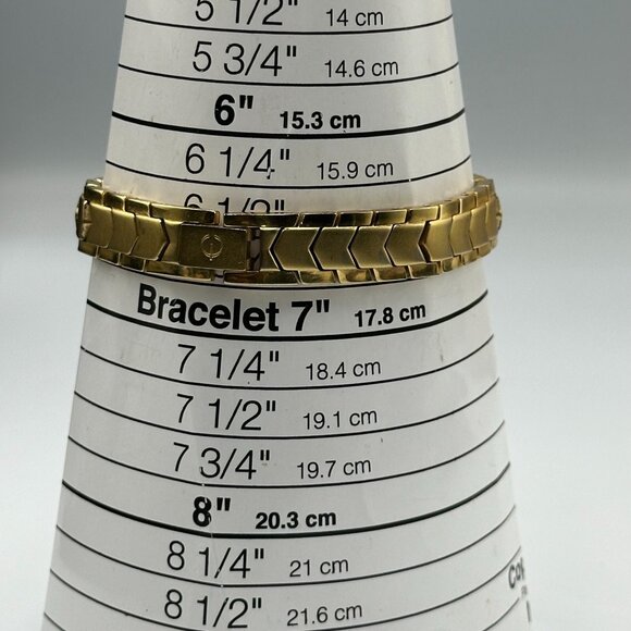 Elgin Watch Women Gold Tone Round 21MM Dial New Battery 7 Inch - Picture 13 of 15